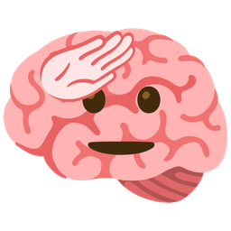 brain and saluting face