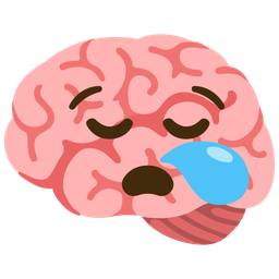 brain and sleepy face