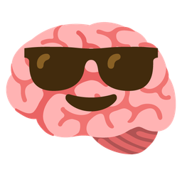 brain and smiling face with sunglasses