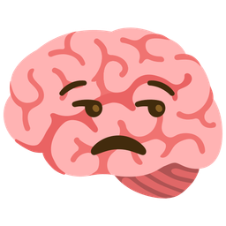 brain and unamused face