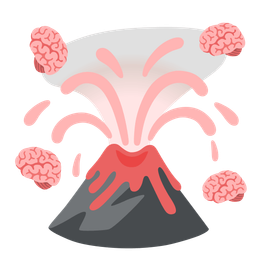 brain and volcano