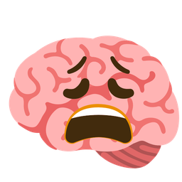 brain and weary face