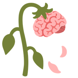 brain and wilted flower