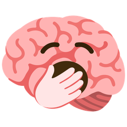 brain and yawning face