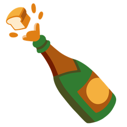 bread and bottle with popping cork