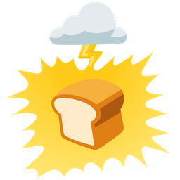 bread and cloud with lightning