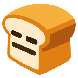 bread and expressionless face