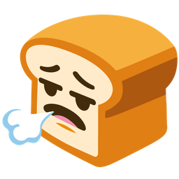 bread and face exhaling