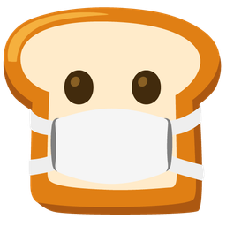 bread and face with medical mask