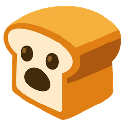 bread and face with open mouth