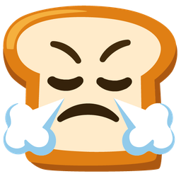 bread and face with steam from nose