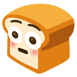 bread and flushed face