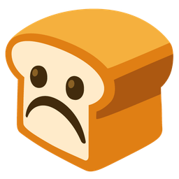bread and frowning face