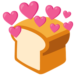bread and heart with arrow