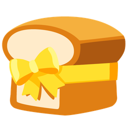 bread and heart with ribbon