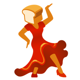 bread and high-heeled shoe