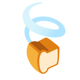 bread and leaf fluttering in wind