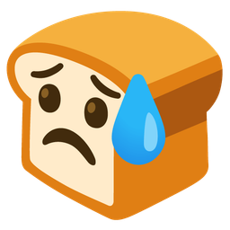 bread and sad but relieved face