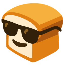 bread and smiling face with sunglasses