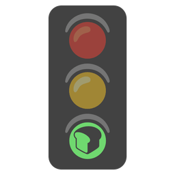 bread and vertical traffic light