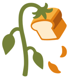 bread and wilted flower