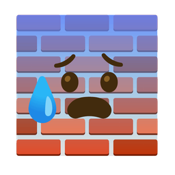 Brick and Anxious face with sweat
