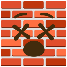 Brick and Face with crossed-out eyes