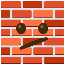 Brick and Face with diagonal mouth