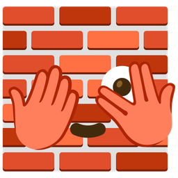 Brick and Face with peeking eye