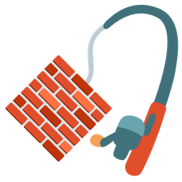 Brick and Fishing pole