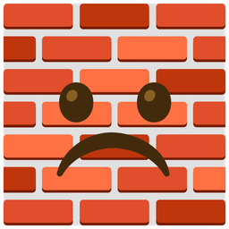 Brick and Frowning face