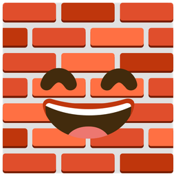 Brick and Grinning face with smiling eyes