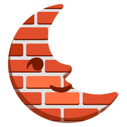 Brick and Last quarter moon face