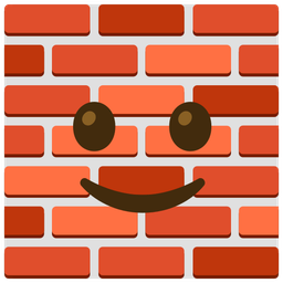 Brick and Slightly smiling face