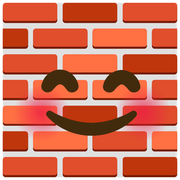 Brick and Smiling face with smiling eyes