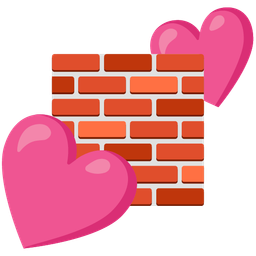 Brick and Two hearts