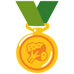 broccoli and 1st place medal