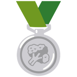 broccoli and 2nd place medal