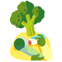 broccoli and baby bottle
