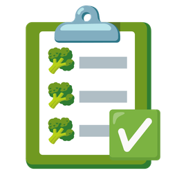 broccoli and check mark button