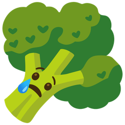 broccoli and crying face