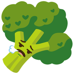 broccoli and face exhaling