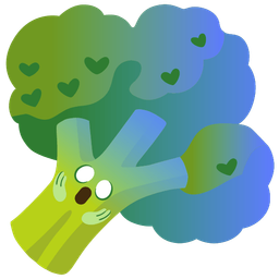 broccoli and face screaming in fear