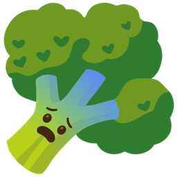 broccoli and fearful face