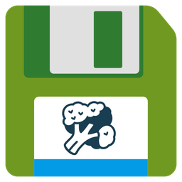 broccoli and floppy disk