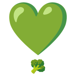 broccoli and heart exclamation