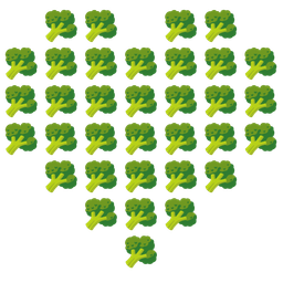 broccoli and heart suit