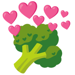 broccoli and heart with arrow