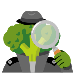 broccoli and magnifying glass tilted right