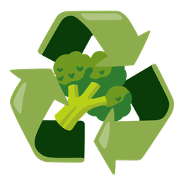 broccoli and recycling symbol
